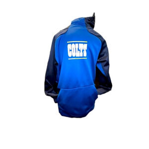 Nike thermal fit NFL colts hoodie adult SZ SM Navy sleeve & hood royal blue body